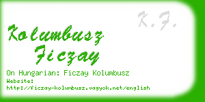 kolumbusz ficzay business card